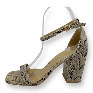 RAID Snake Print Ankle Strap Chunky Heel Sandals Sz‎ 7.5 M